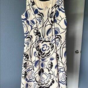 Anthropologie Vanessa Virginia Blue and Black Floral Dress size 6